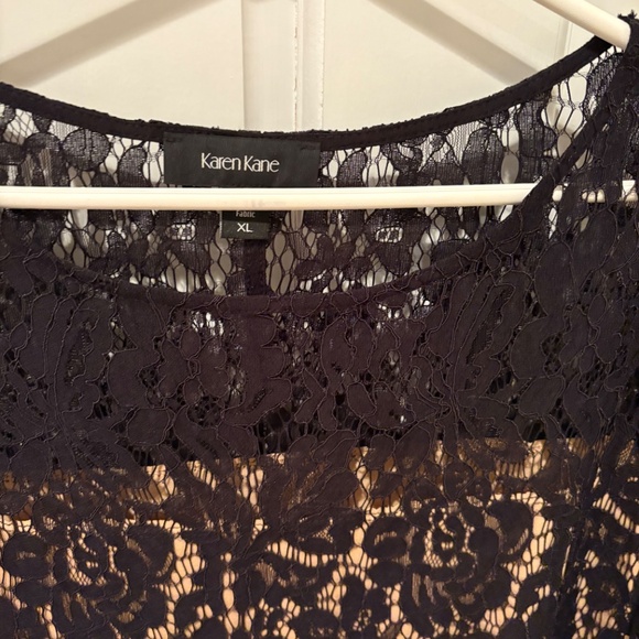 Karen Kane Black Dress size XL like new. Lacey overlay look and fabulous sleeves - Picture 4 of 6